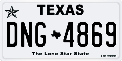 TX license plate DNG4869