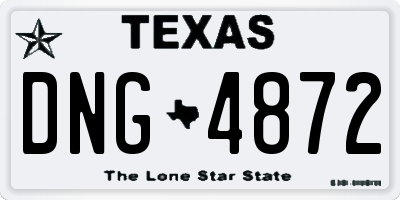 TX license plate DNG4872