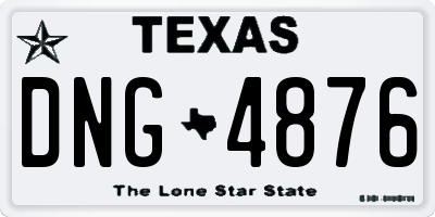 TX license plate DNG4876