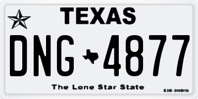 TX license plate DNG4877