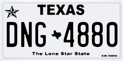 TX license plate DNG4880