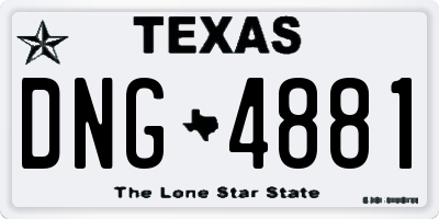 TX license plate DNG4881