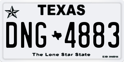 TX license plate DNG4883