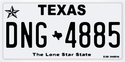TX license plate DNG4885