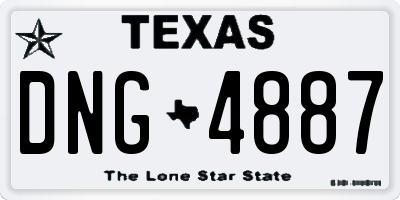 TX license plate DNG4887