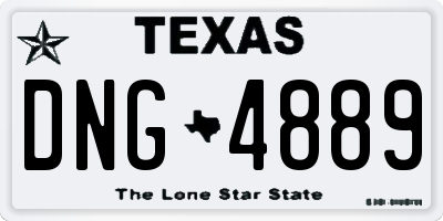 TX license plate DNG4889