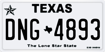 TX license plate DNG4893