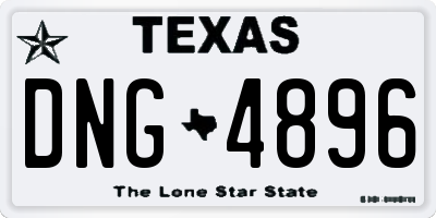 TX license plate DNG4896