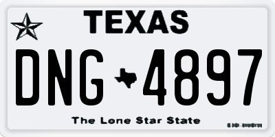 TX license plate DNG4897