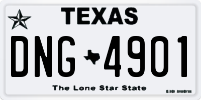 TX license plate DNG4901