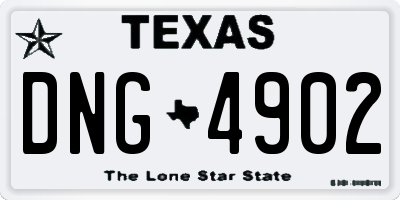 TX license plate DNG4902