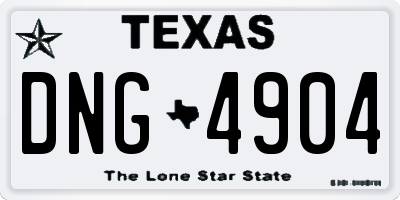 TX license plate DNG4904