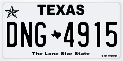 TX license plate DNG4915