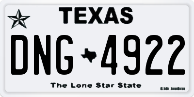 TX license plate DNG4922