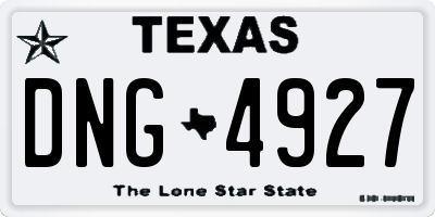 TX license plate DNG4927