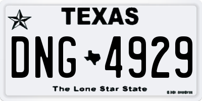 TX license plate DNG4929