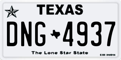 TX license plate DNG4937