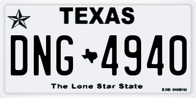 TX license plate DNG4940