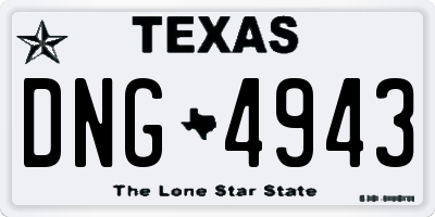 TX license plate DNG4943