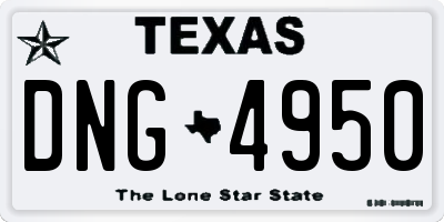 TX license plate DNG4950