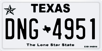 TX license plate DNG4951
