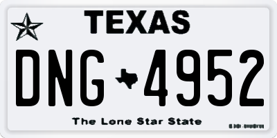 TX license plate DNG4952