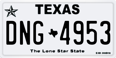 TX license plate DNG4953