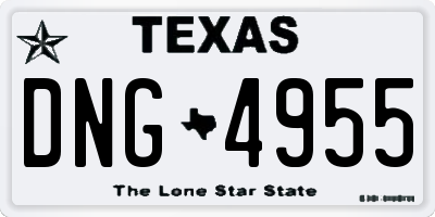 TX license plate DNG4955