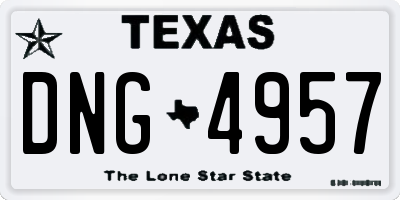 TX license plate DNG4957