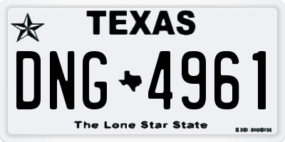 TX license plate DNG4961