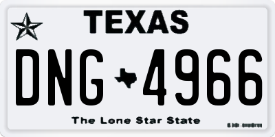 TX license plate DNG4966