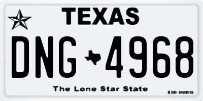 TX license plate DNG4968
