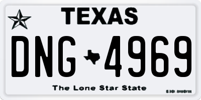 TX license plate DNG4969