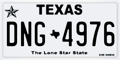 TX license plate DNG4976