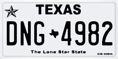 TX license plate DNG4982