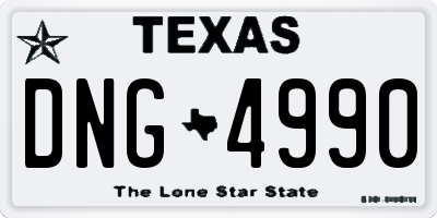 TX license plate DNG4990