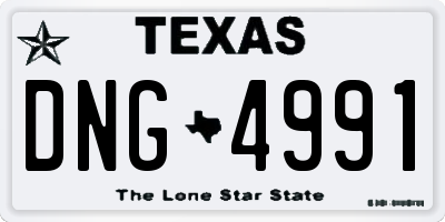 TX license plate DNG4991