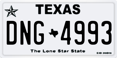 TX license plate DNG4993
