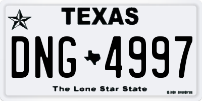 TX license plate DNG4997