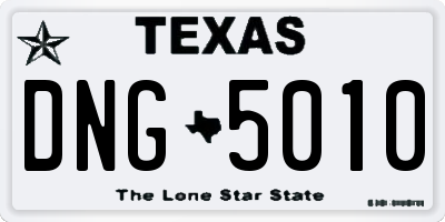 TX license plate DNG5010