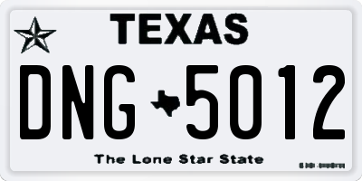 TX license plate DNG5012