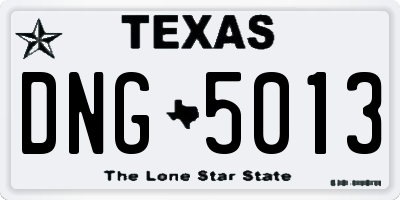 TX license plate DNG5013