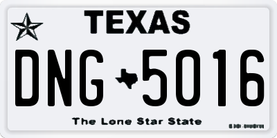 TX license plate DNG5016