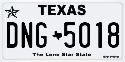 TX license plate DNG5018