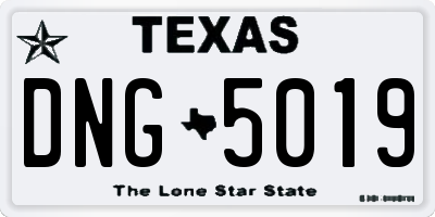 TX license plate DNG5019