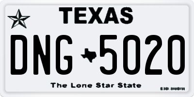 TX license plate DNG5020