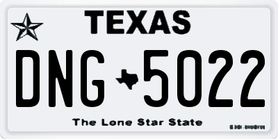 TX license plate DNG5022