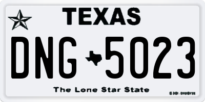 TX license plate DNG5023