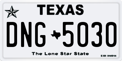 TX license plate DNG5030