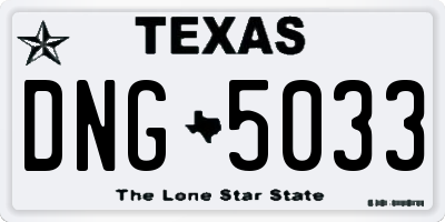 TX license plate DNG5033
